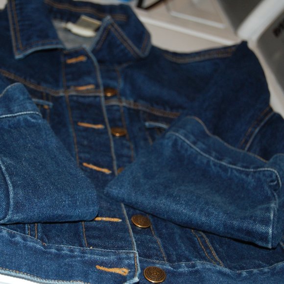 CLIO Dark Blue Jean Jacket Size Medium - Picture 6 of 11